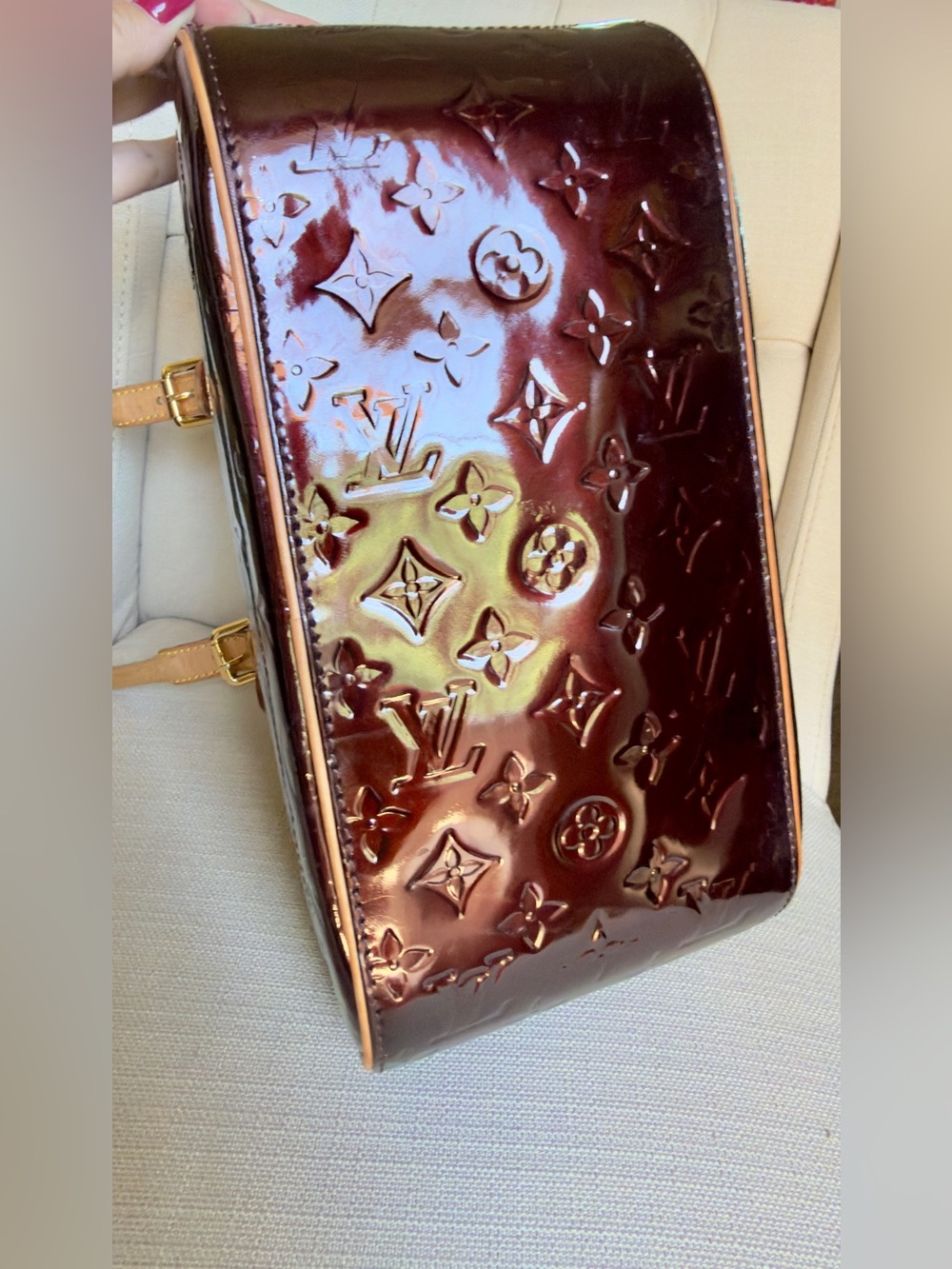 Louis Vuitton Summit Drive in Amarante Vernis Patent Leather Monogram Tote Bag - Picture 11 of 13